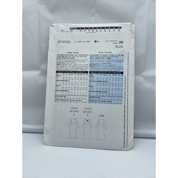 See & Sew 3628 Pattern Semi Fitted Pullover A-line Dress Size 8 10 12Misses - Picture 2 of 4